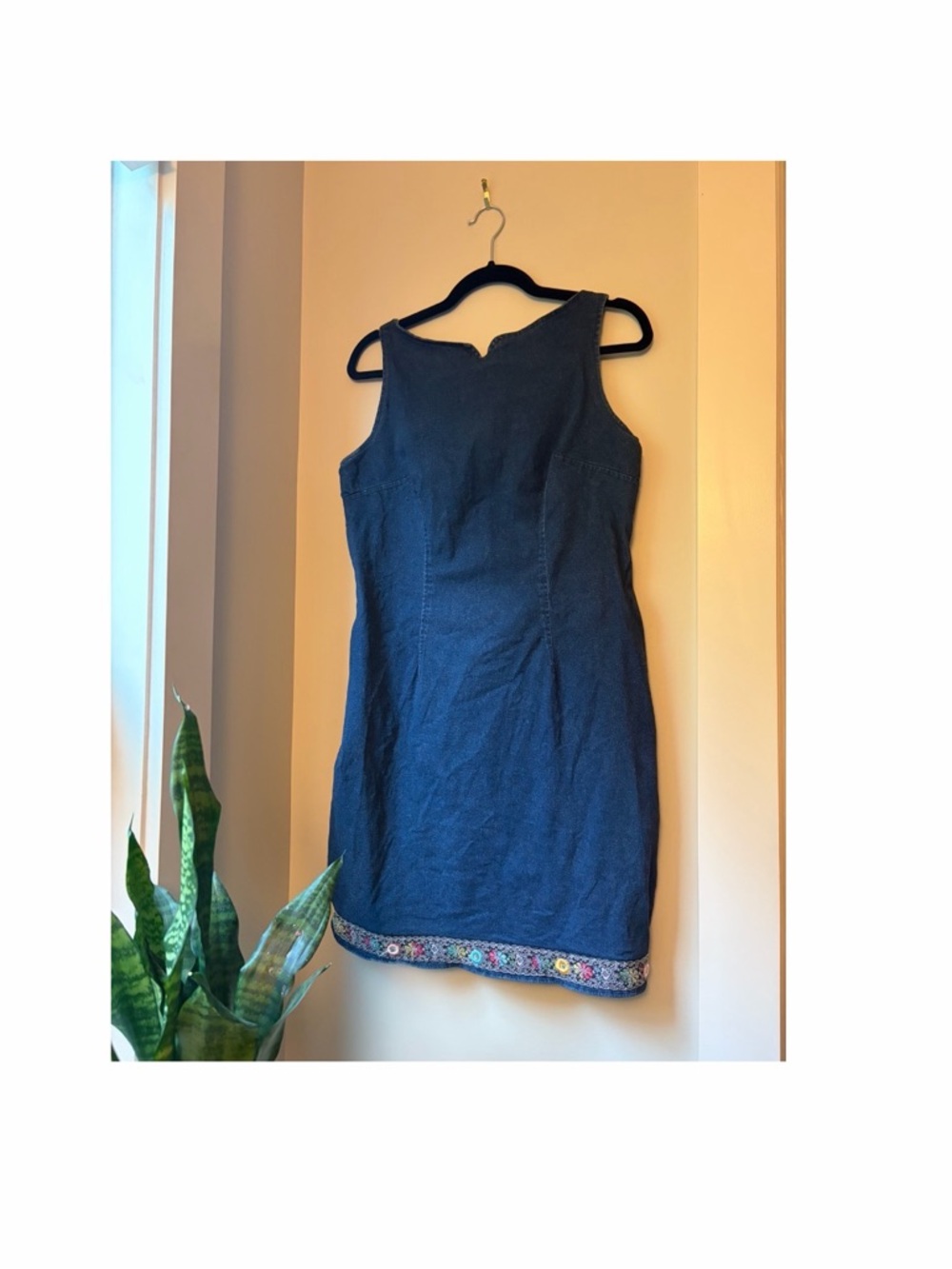 Vintage 90’s // Y2K denim sleeveless mini dress
